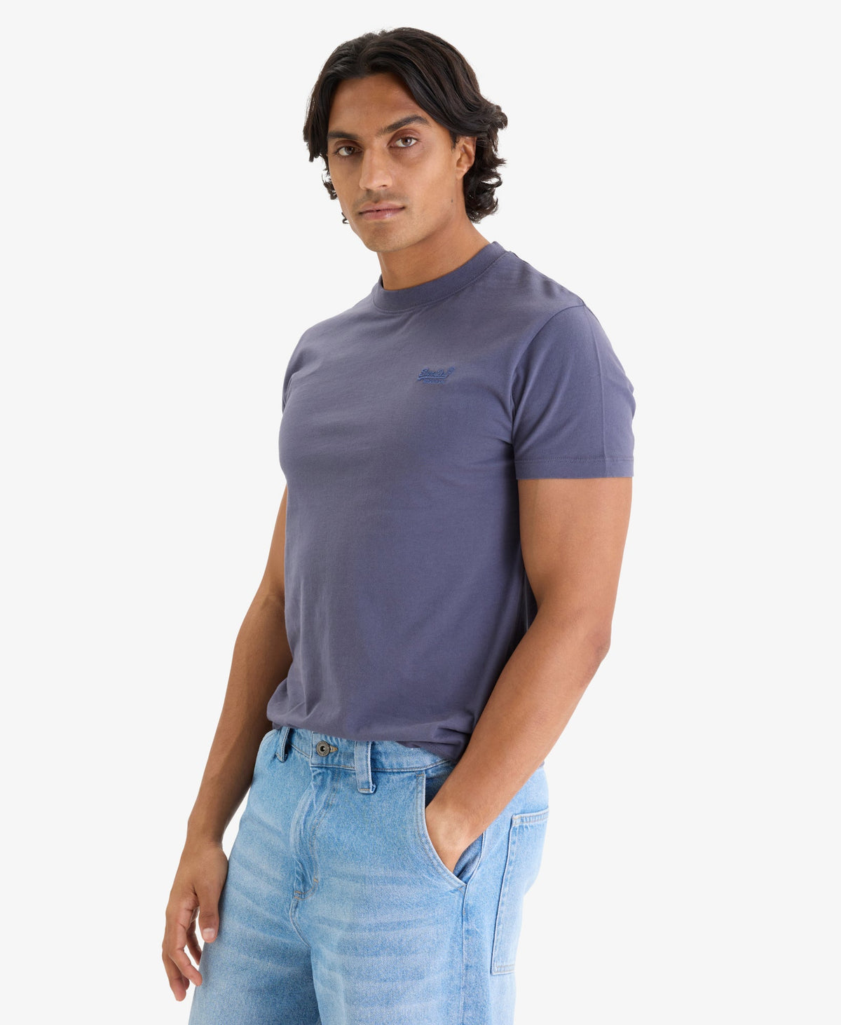 Essential Logo Embroidered Slim Fit Tee | Greystone