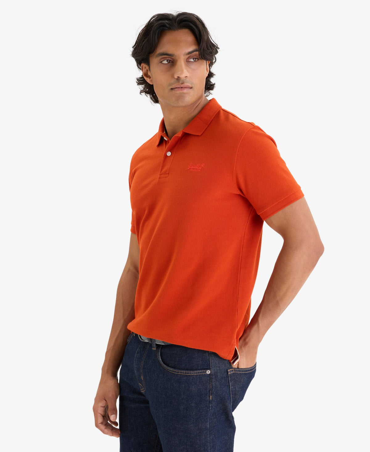 Classic Pique Polo | Denim Co Rust Orange