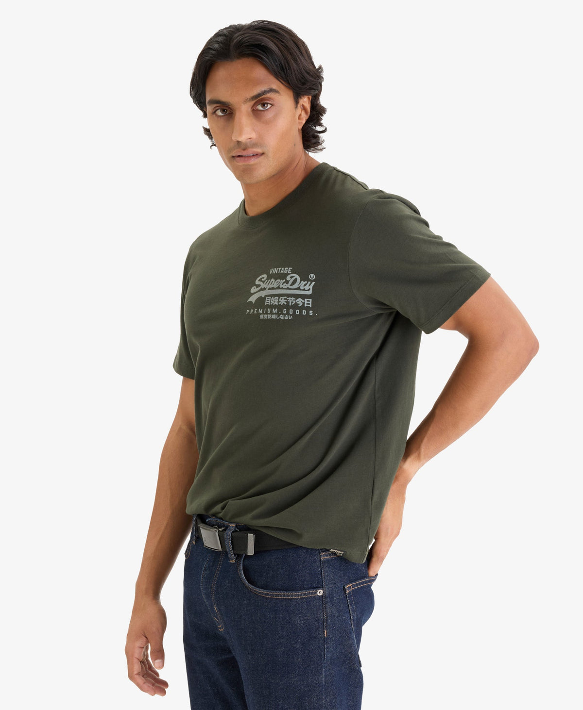Vintage Logo Chest Tee | Surplus Goods Olive Green
