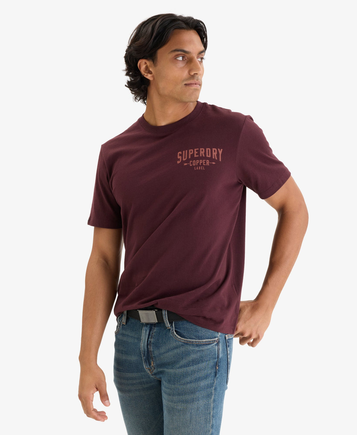 Copper Label Chest Tee | Rich Deep Burgundy