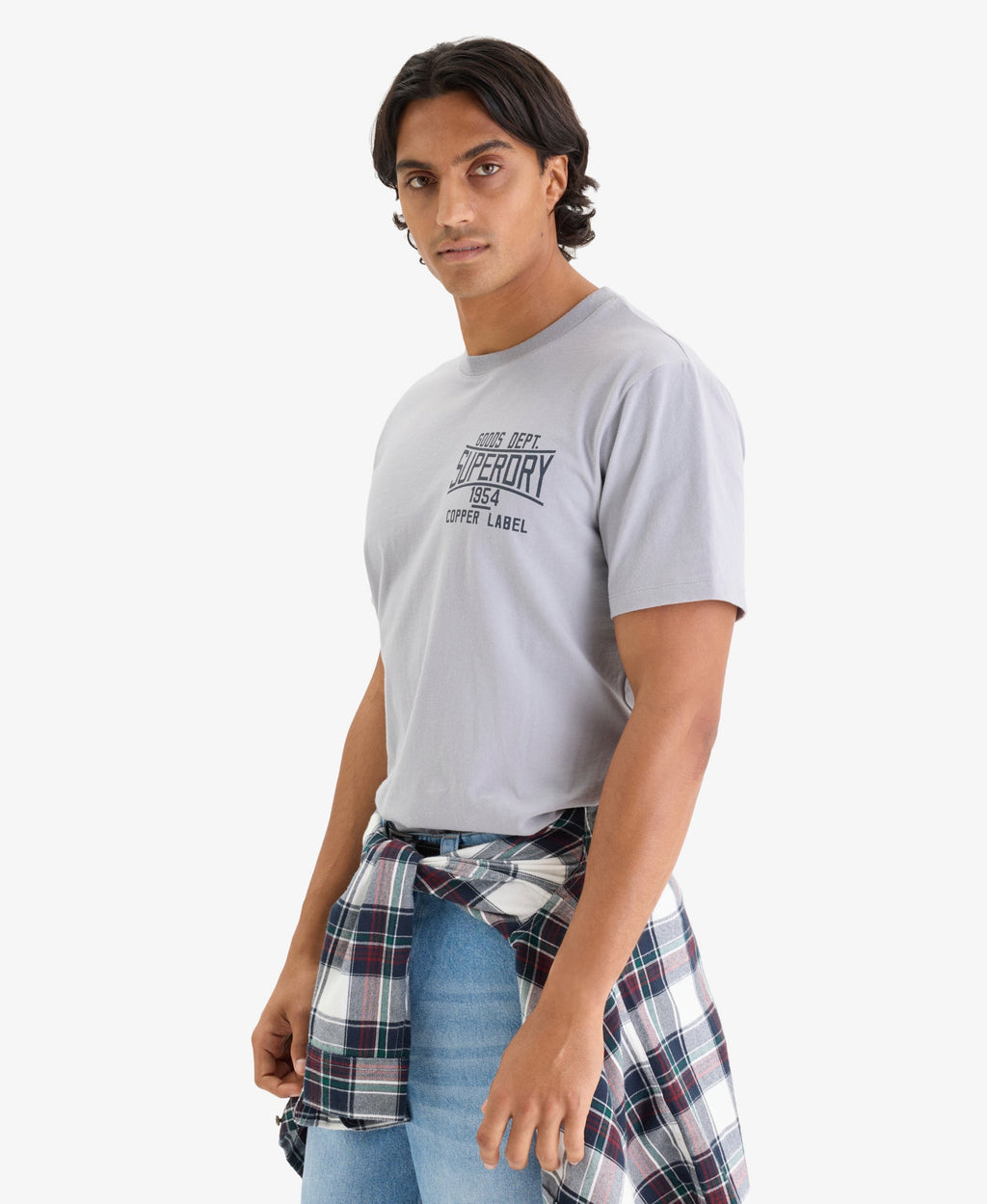 Copper Label Chest Tee | Sleet Grey