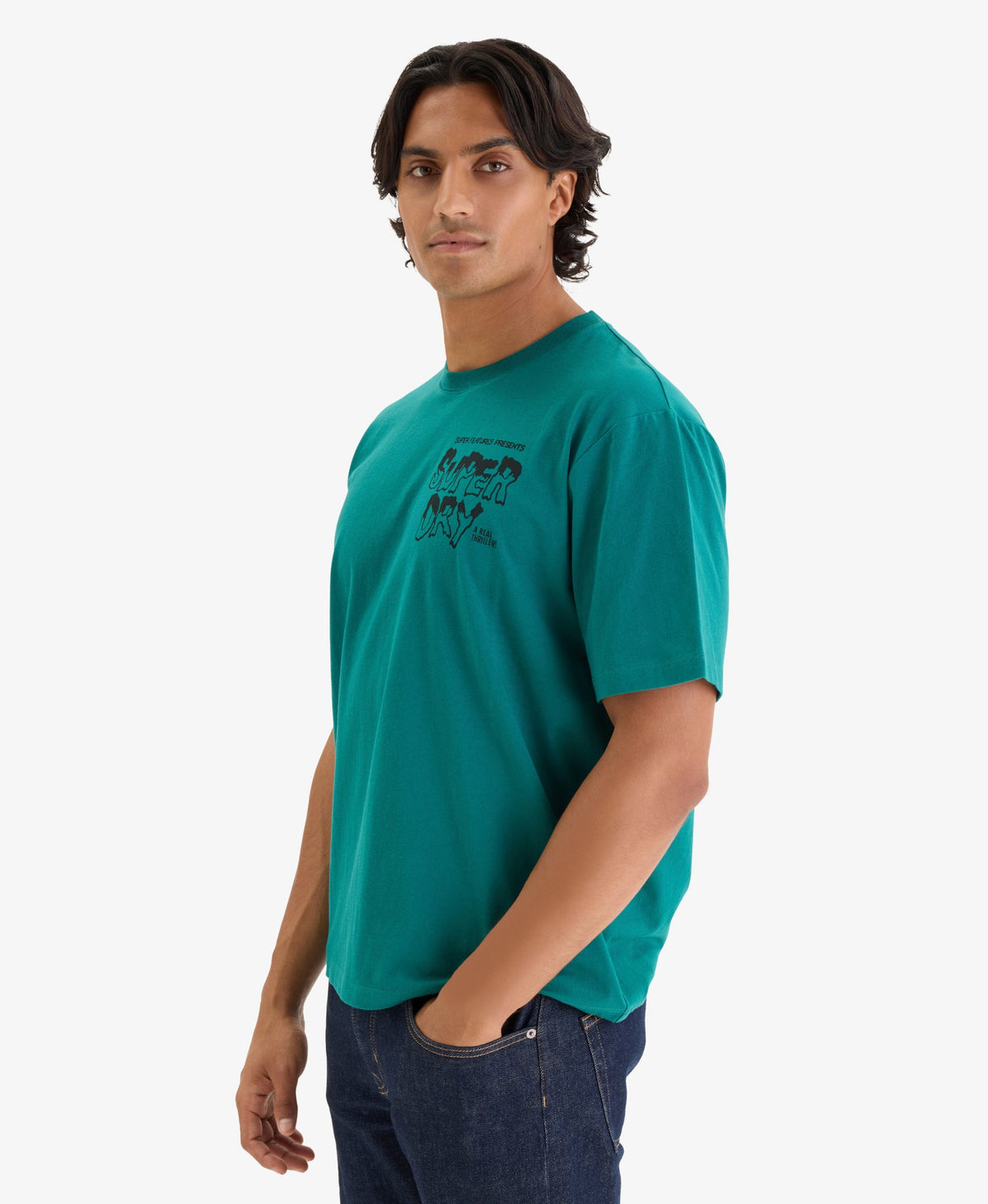 Movie Graphic Chest Tee | Storm Green