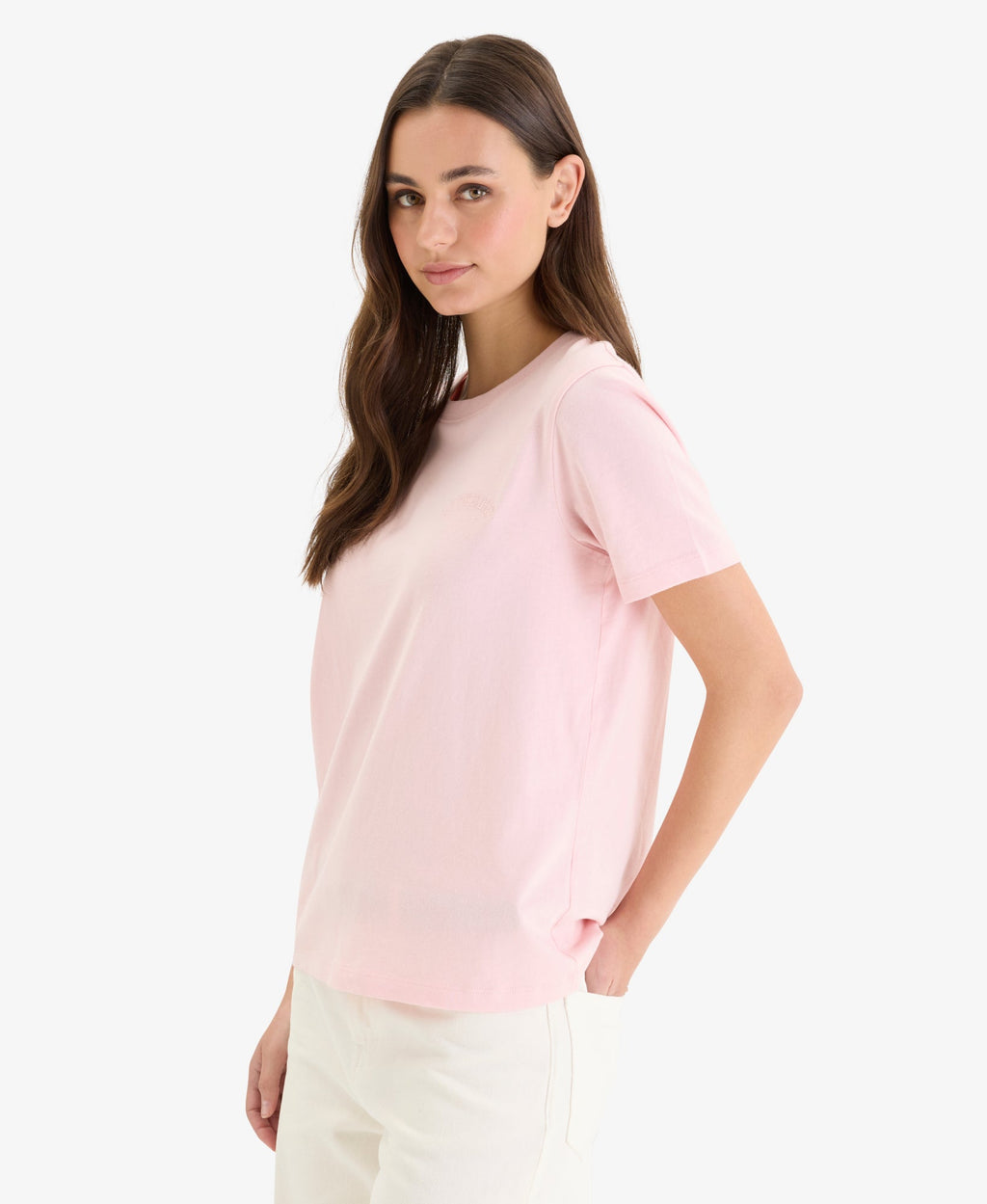 Essential Logo Embroidered Tee | Pale Rose Pink