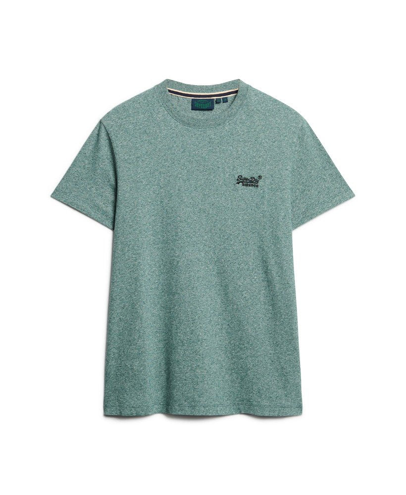 Essential Logo Embroidered Slim Fit Tee | Mid Pine Green Grit