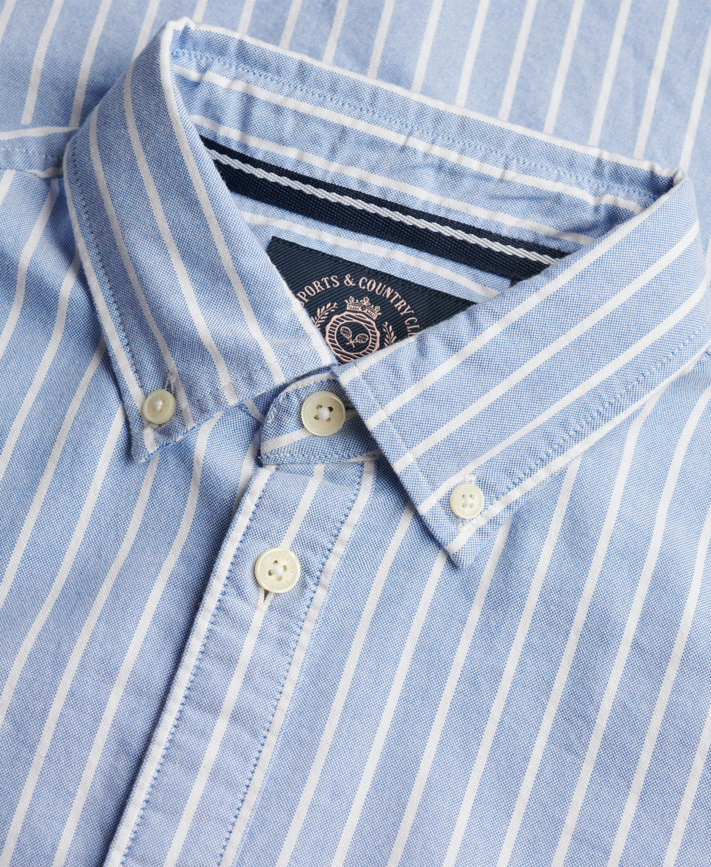 Slim Oxford Long Sleeve Shirt | Broker Blue Stripe