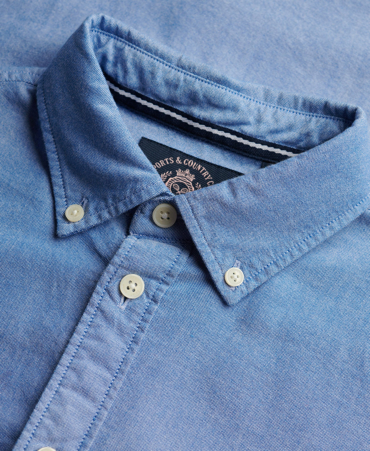 Slim Oxford Long Sleeve Shirt | Azure Blue Chambray Oxford
