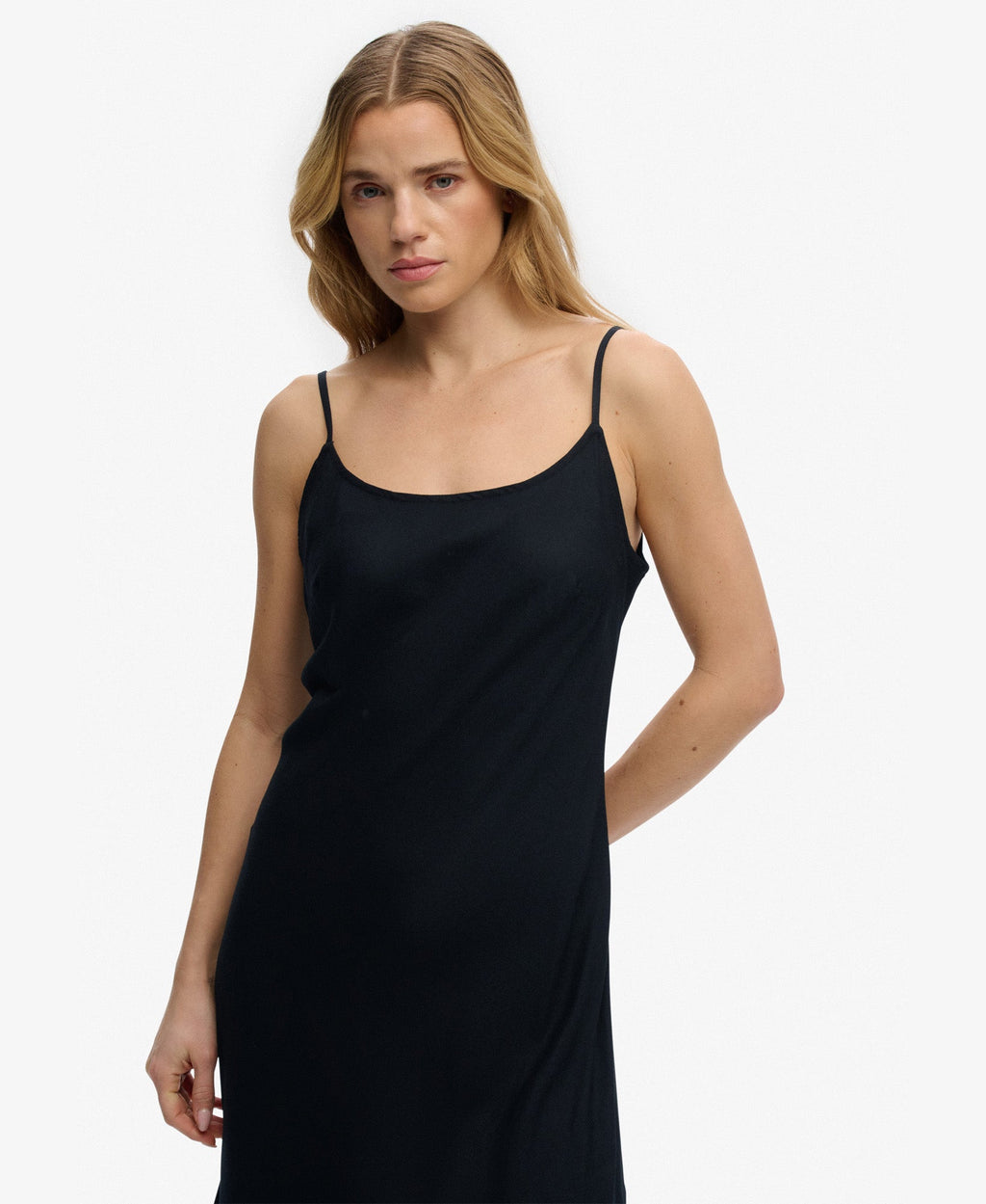 Bias Slim Fit Cut Maxi Slip Dress | Black
