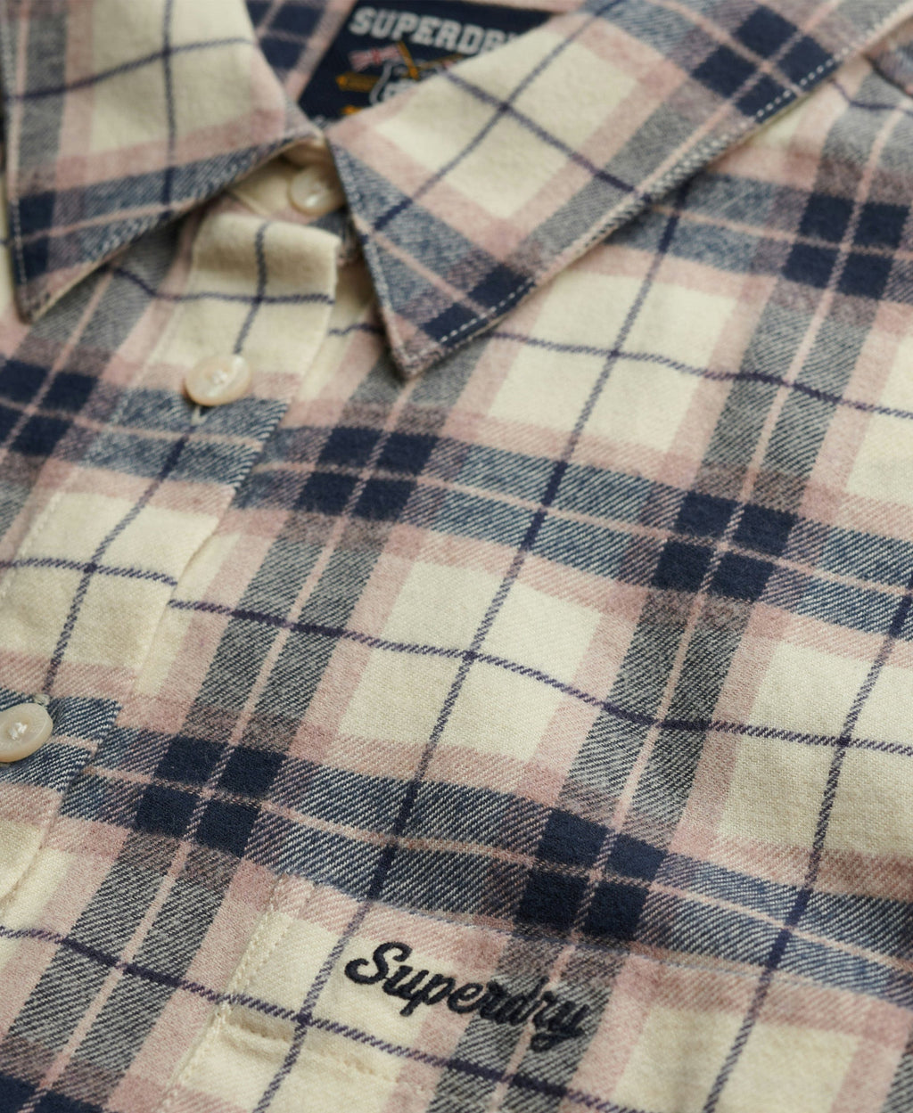 Check Flannel Relaxed Shirt | Off White Mix Check