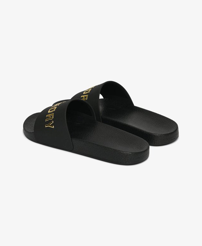 Premium Metallic Pool Slide | Black/Gold