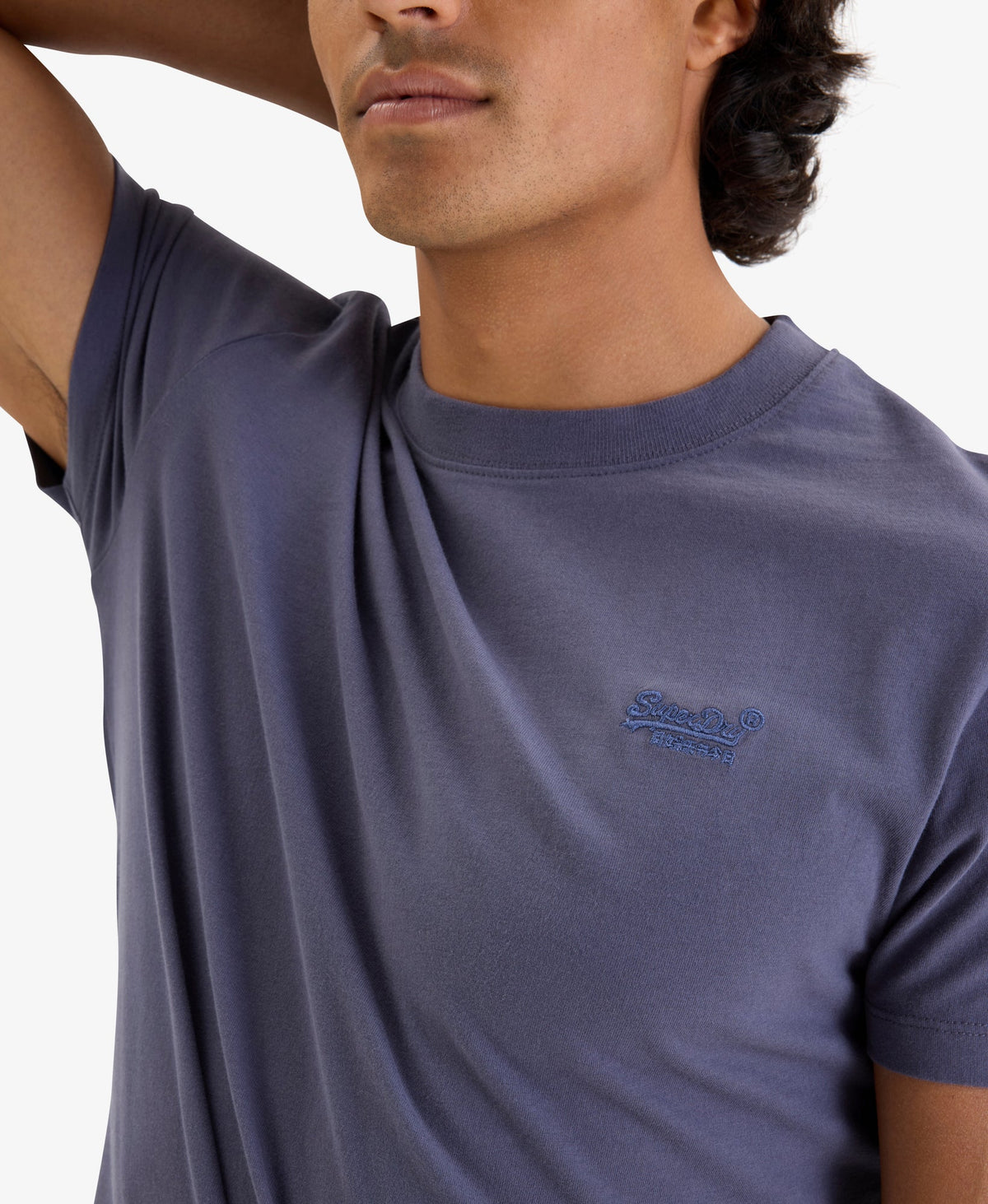 Essential Logo Embroidered Slim Fit Tee | Greystone