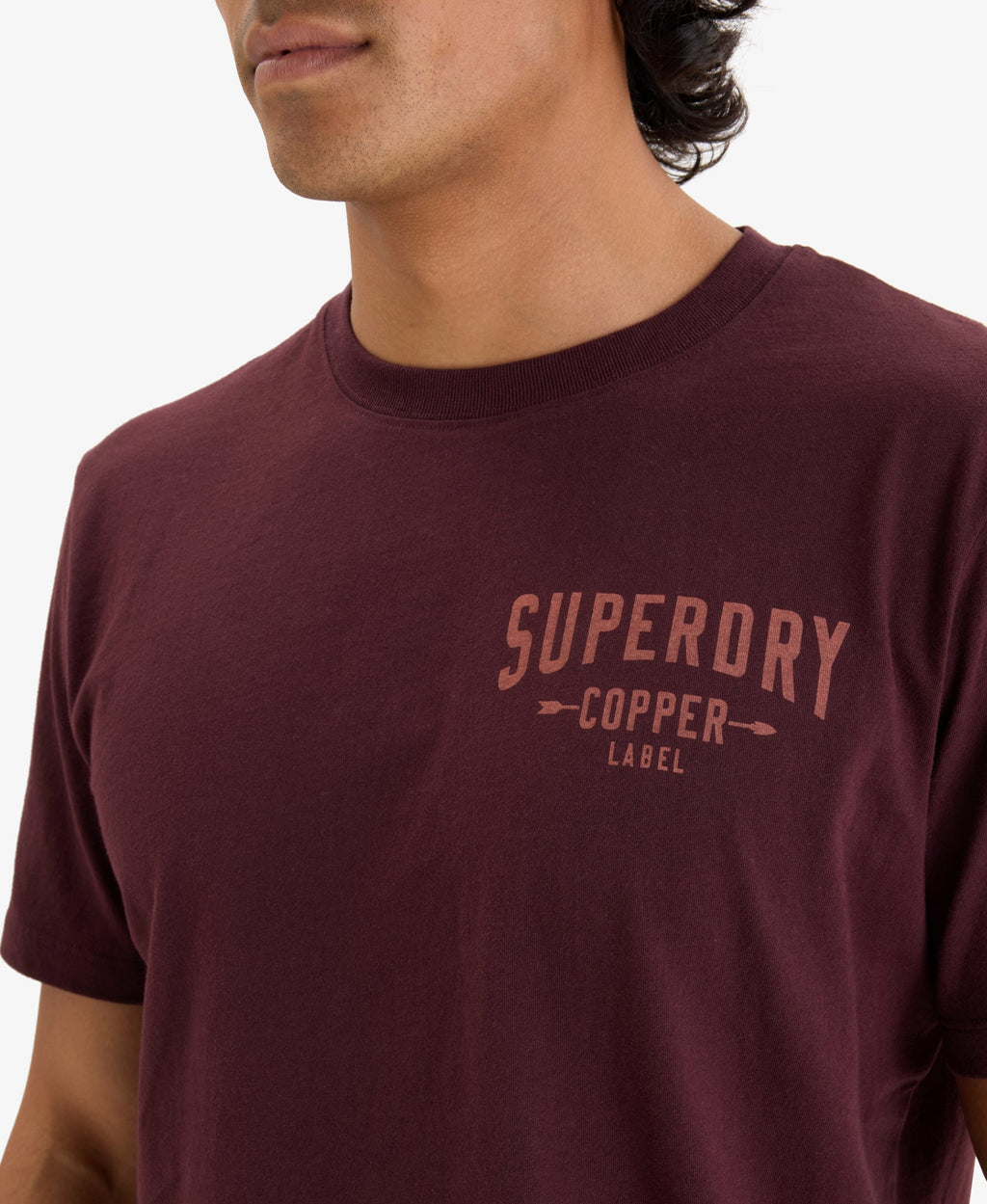 Copper Label Chest Tee | Rich Deep Burgundy
