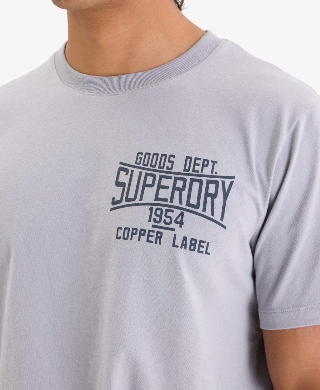 Copper Label Chest Tee | Sleet Grey