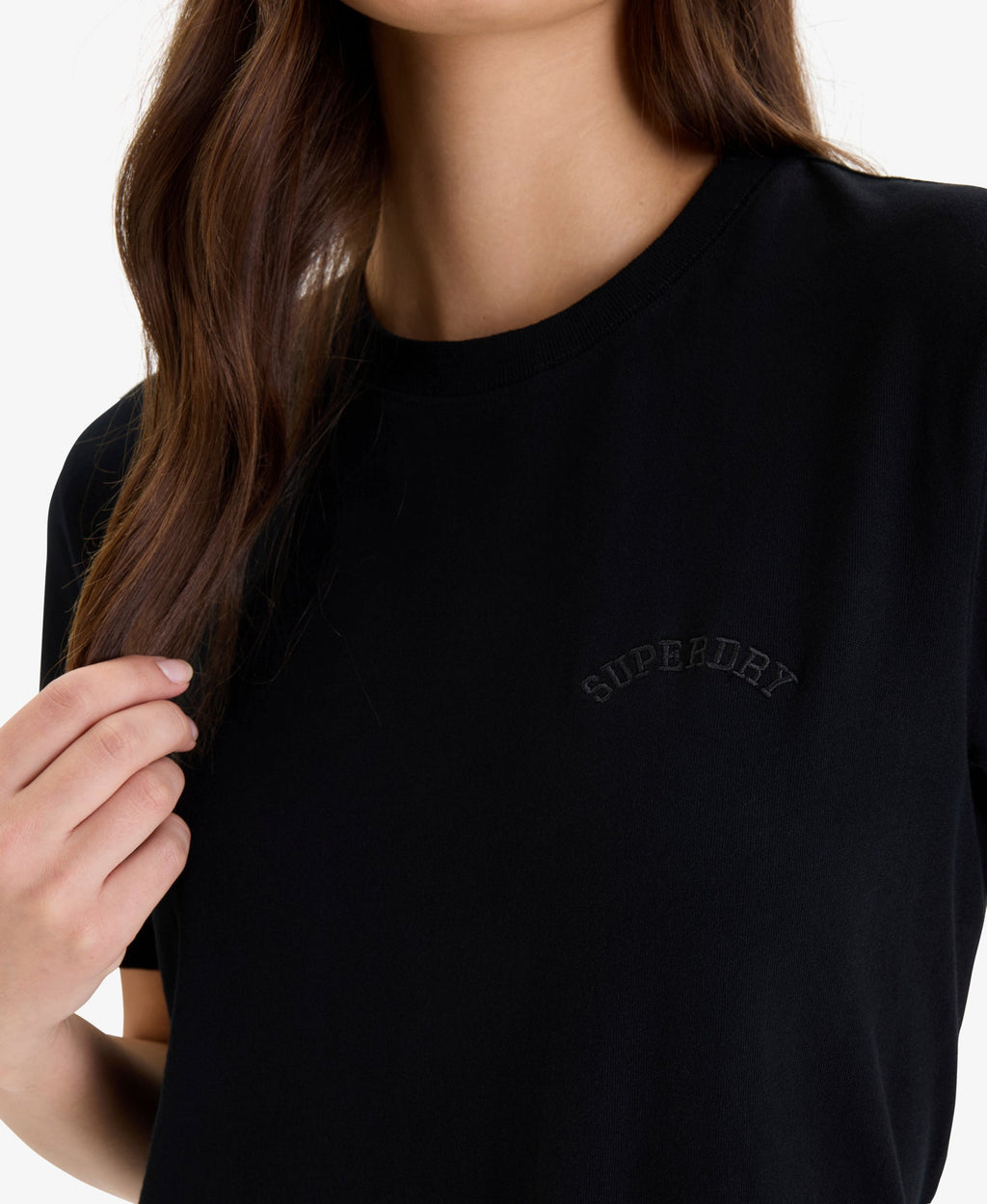 Essential Logo Embroidered Tee | Black