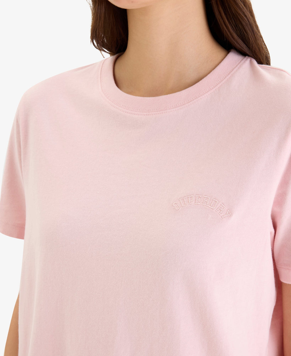 Essential Logo Embroidered Tee | Pale Rose Pink