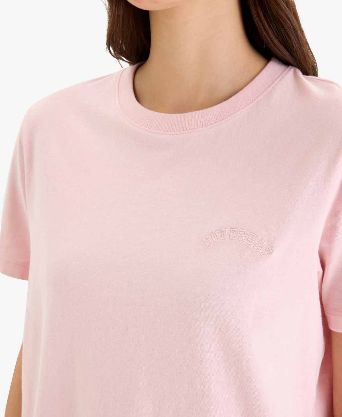Essential Logo Embroidered Tee | Pale Rose Pink