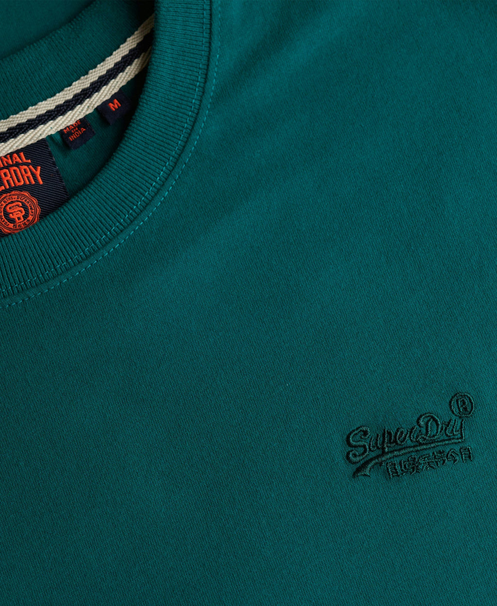 Essential Logo Embroidered Slim Fit Tee | Storm Green