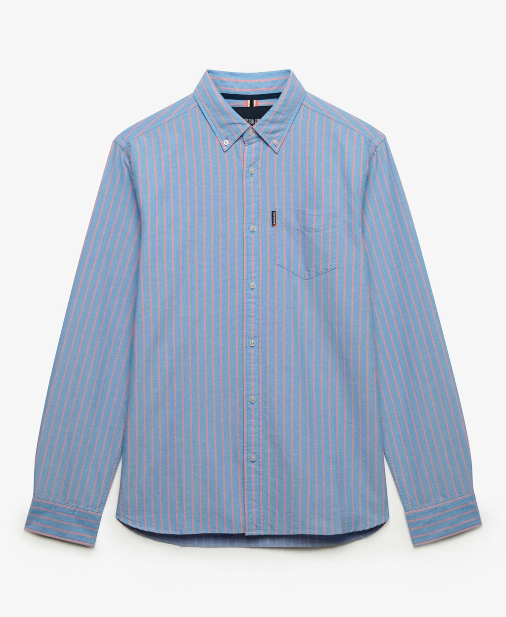 Essentials Oxford Shirt | Blue/Pink Stripe
