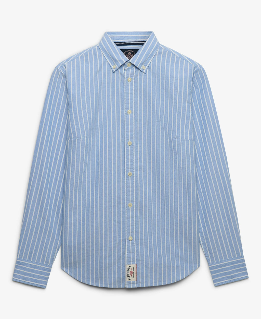 Slim Oxford Long Sleeve Shirt | Broker Blue Stripe