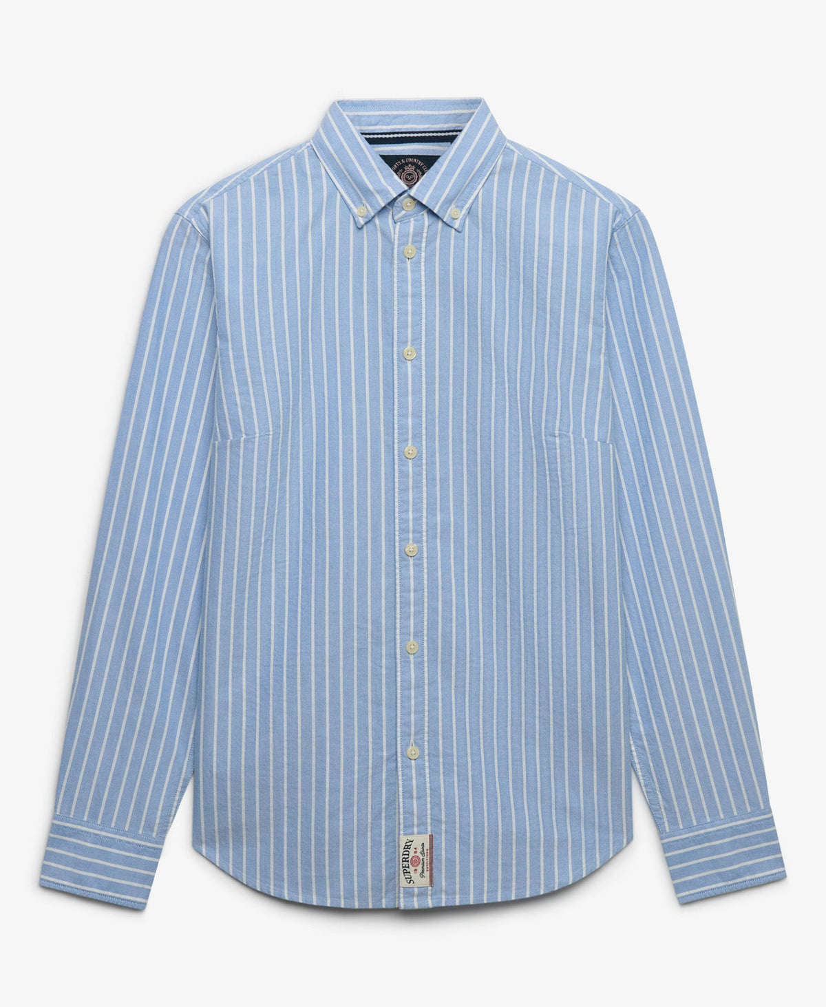Slim Oxford Long Sleeve Shirt | Broker Blue Stripe