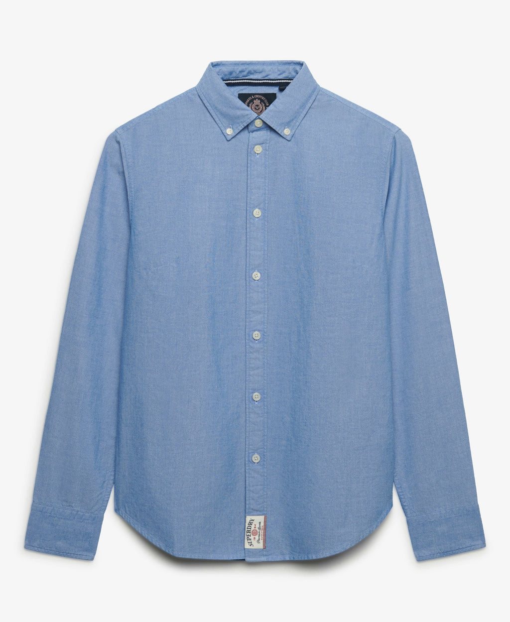 Slim Oxford Long Sleeve Shirt | Azure Blue Chambray Oxford