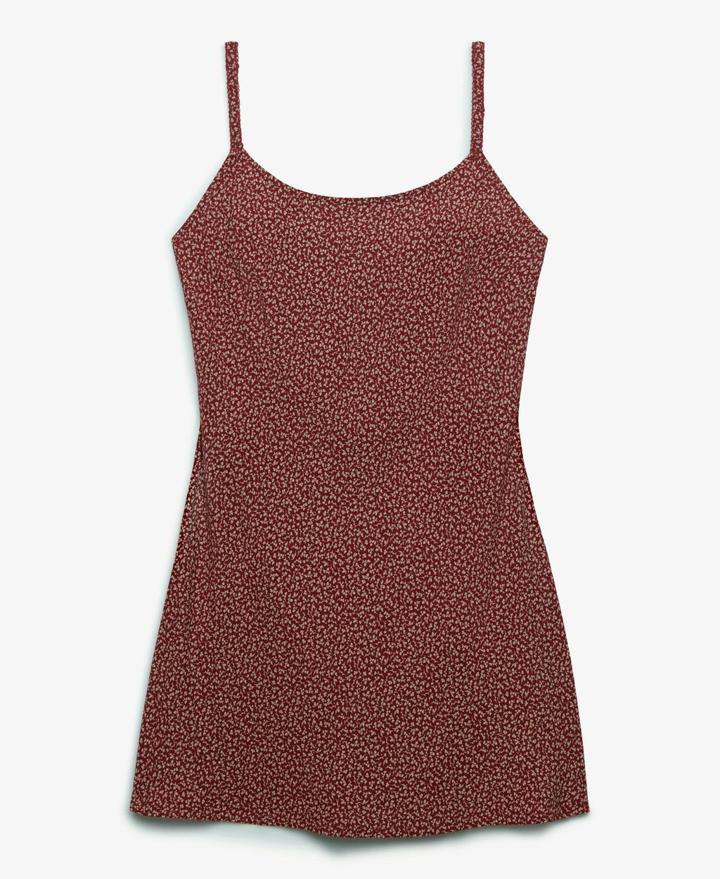 Printed Slim Fit Cami Mini Dress | Bordeaux Red Mini Roses