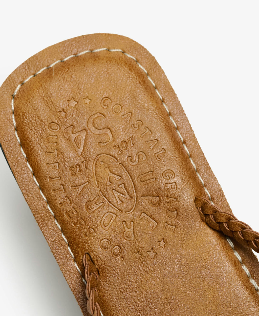 Faux Leather Braided Flip Flop | Argan Oil Brown
