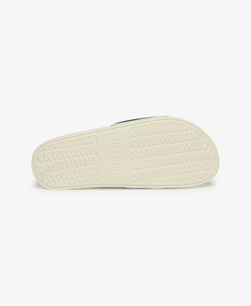 Towelling Pool Slide | Off White/Lauren Navy