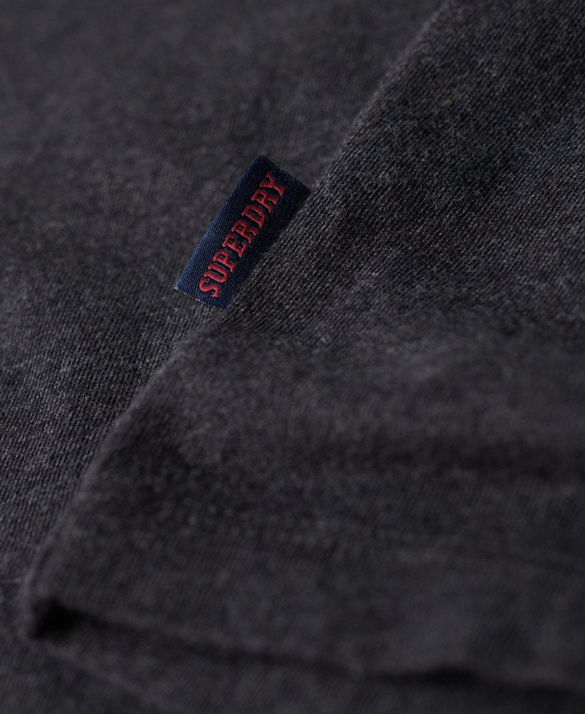 Essential Logo Embroidered Slim Fit Tee | Raven Black Marle
