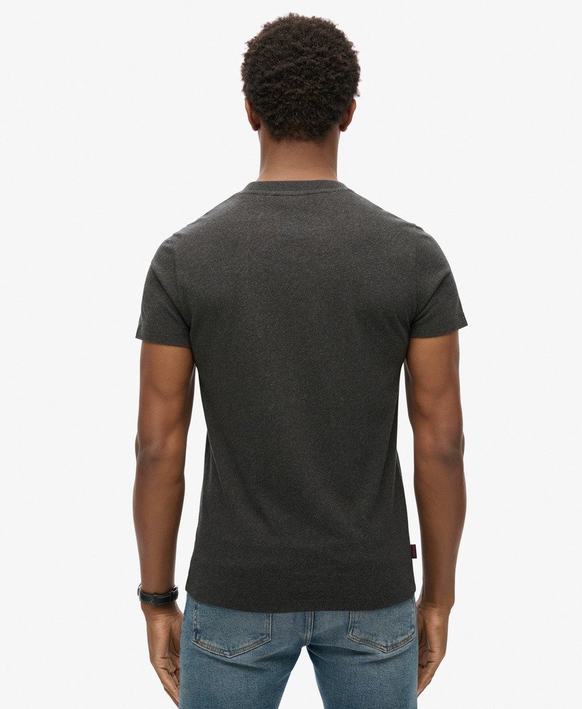 Essential Logo Embroidered Slim Fit Tee | Raven Black Marle