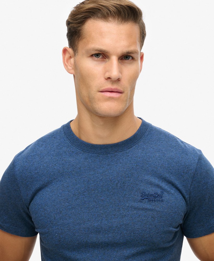 Essential Logo Embroidered Tee | Bright Blue Marle