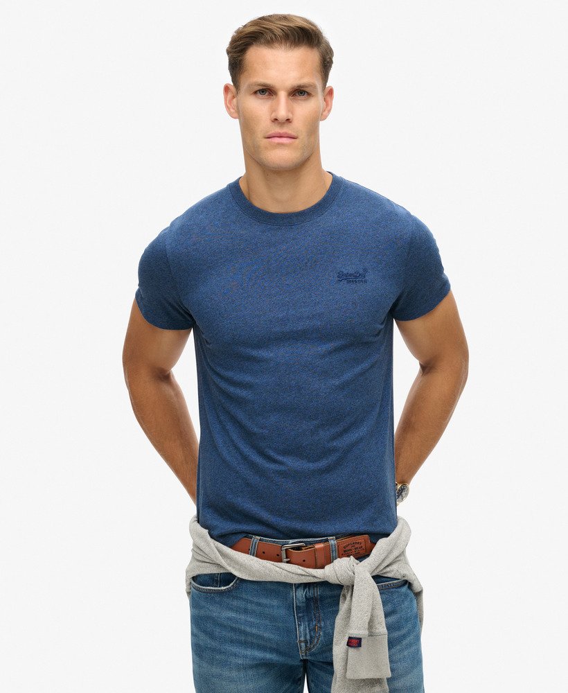 Essential Logo Embroidered Tee | Bright Blue Marle
